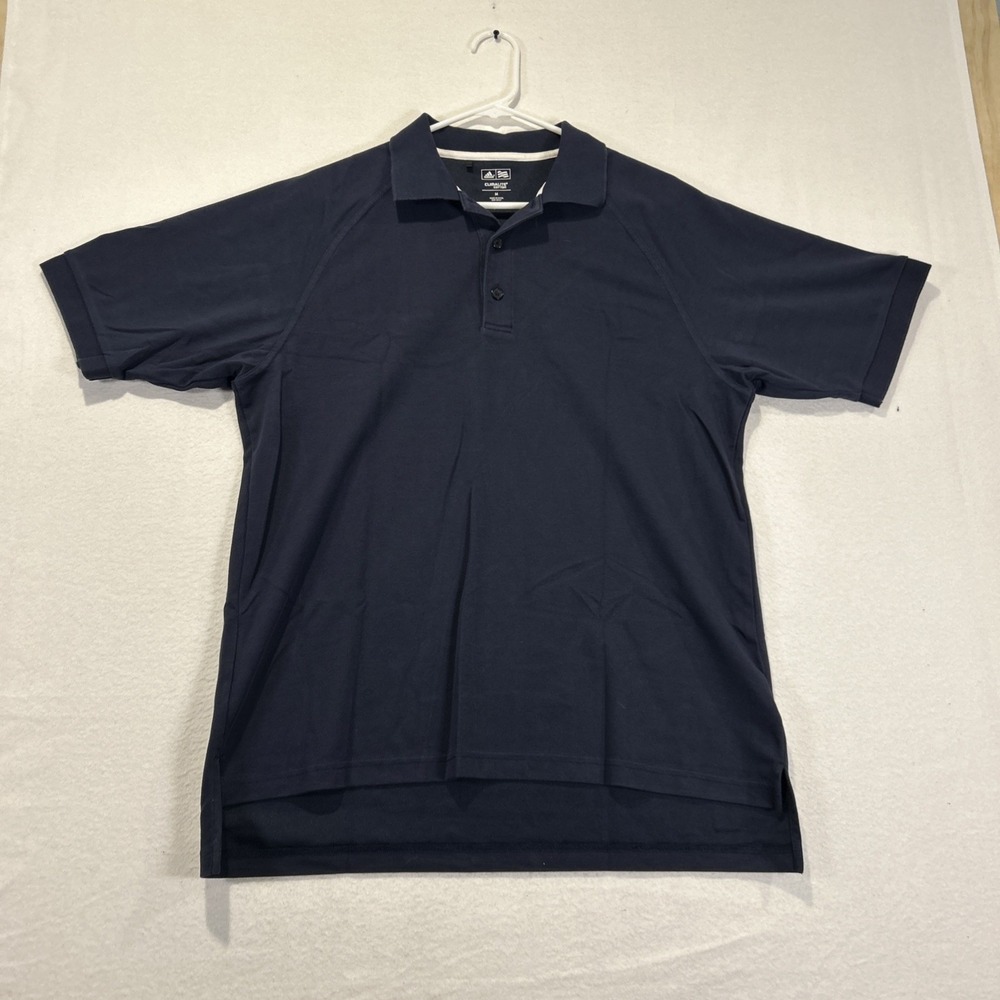 Adidas Golf Polo Shirt Short Sleeve Men’s Medium Climalite Navy Blue Casual